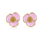 Purple Epoxy Flower Earrings: Gold - Nickel-free