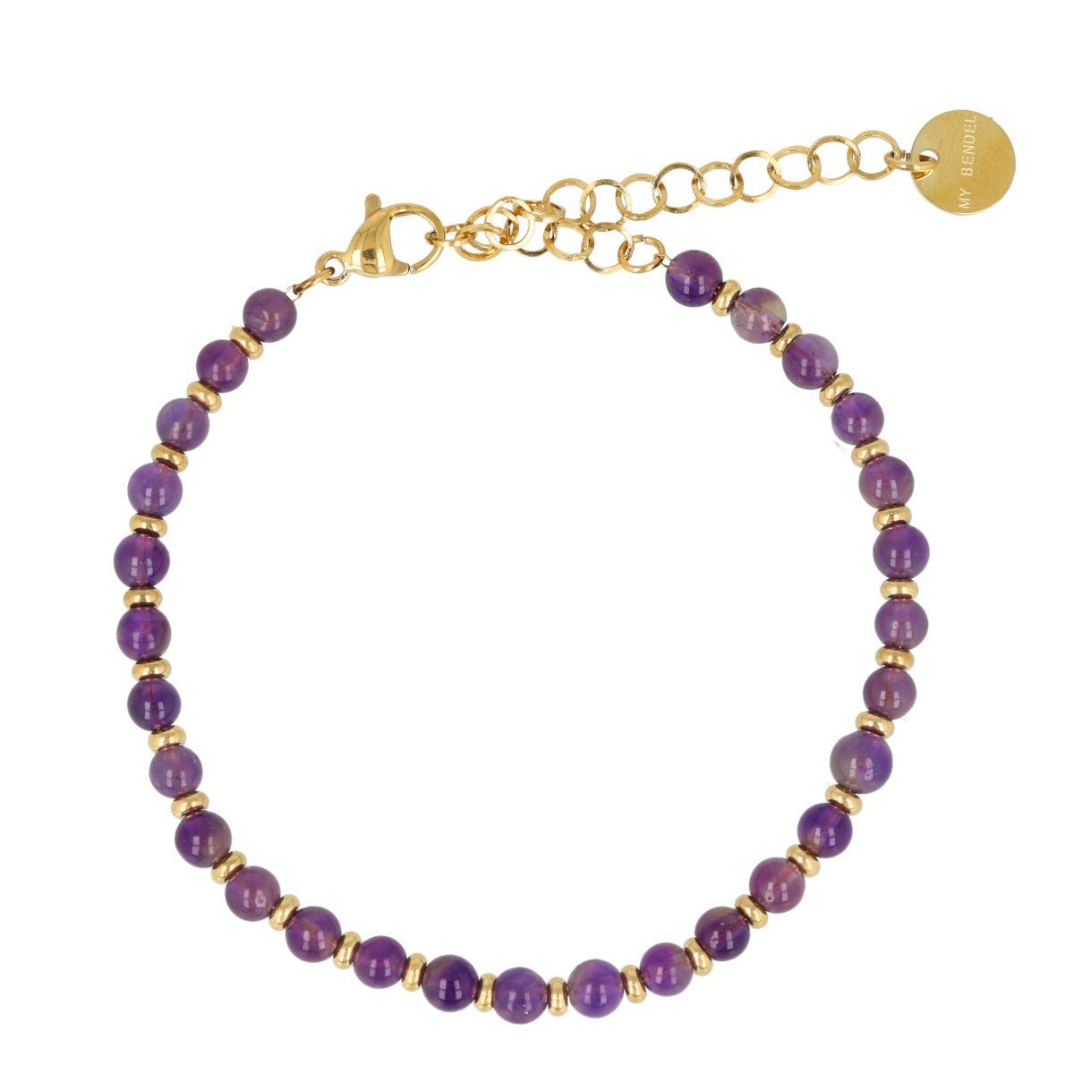 Gouden Amethyst Armband - Verstelbaar en Elegant - My Bendel