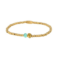 Amazonit Muschel Armband mit goldenen Perlen