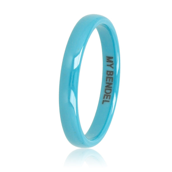 Gladde keramiek ring 3 mm blauw - hypoallergeen