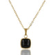 Gold Chain with Square Onyx Pendant