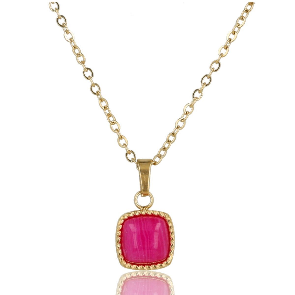 Ketting met Rose Stripe Agate hanger - My Bendel