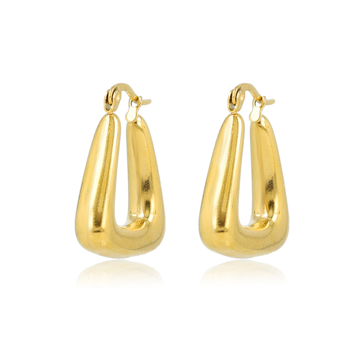 Gouden Driehoek Oorbellen - Stainless Steel & Nikkelvrij