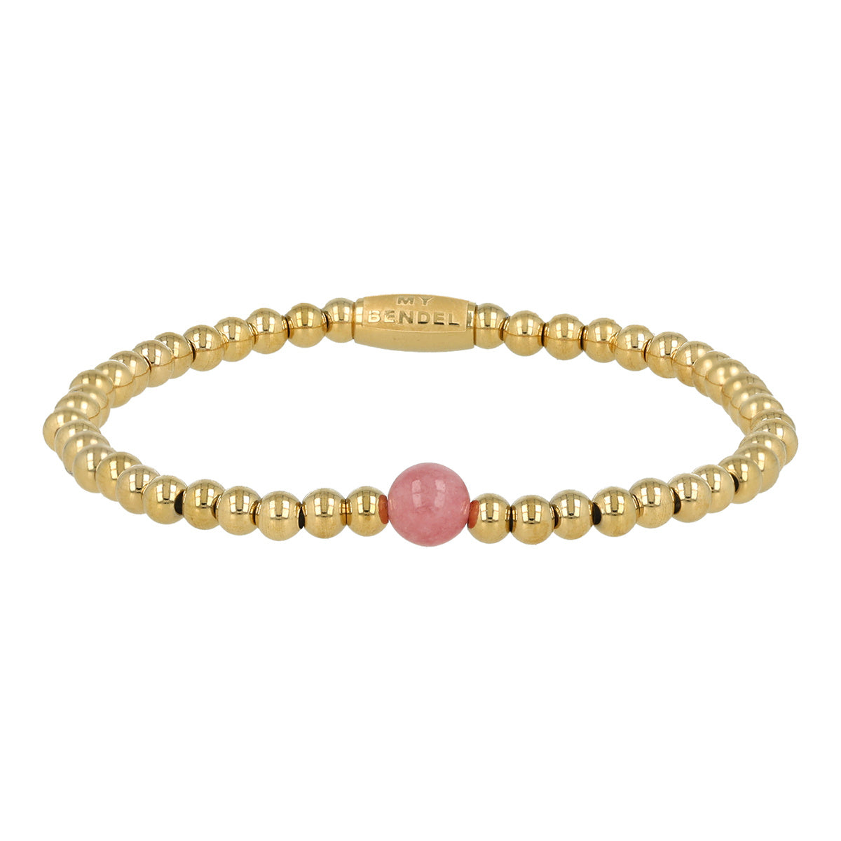Gouden kralen armband met Berry Quartz - My Bendel