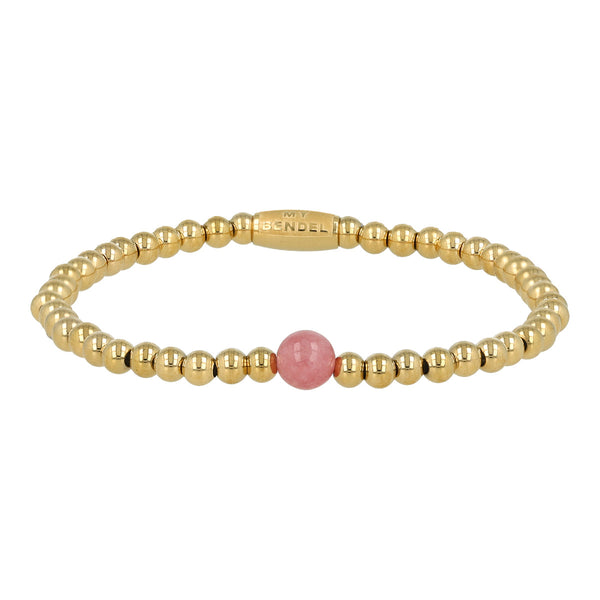 Gouden kralen armband met Berry Quartz - My Bendel
