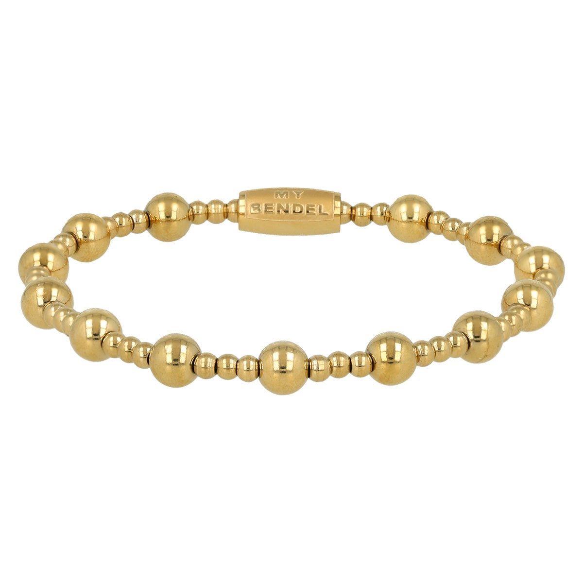 Gouden kralenarmband met speels effect - originele armband - My Bendel