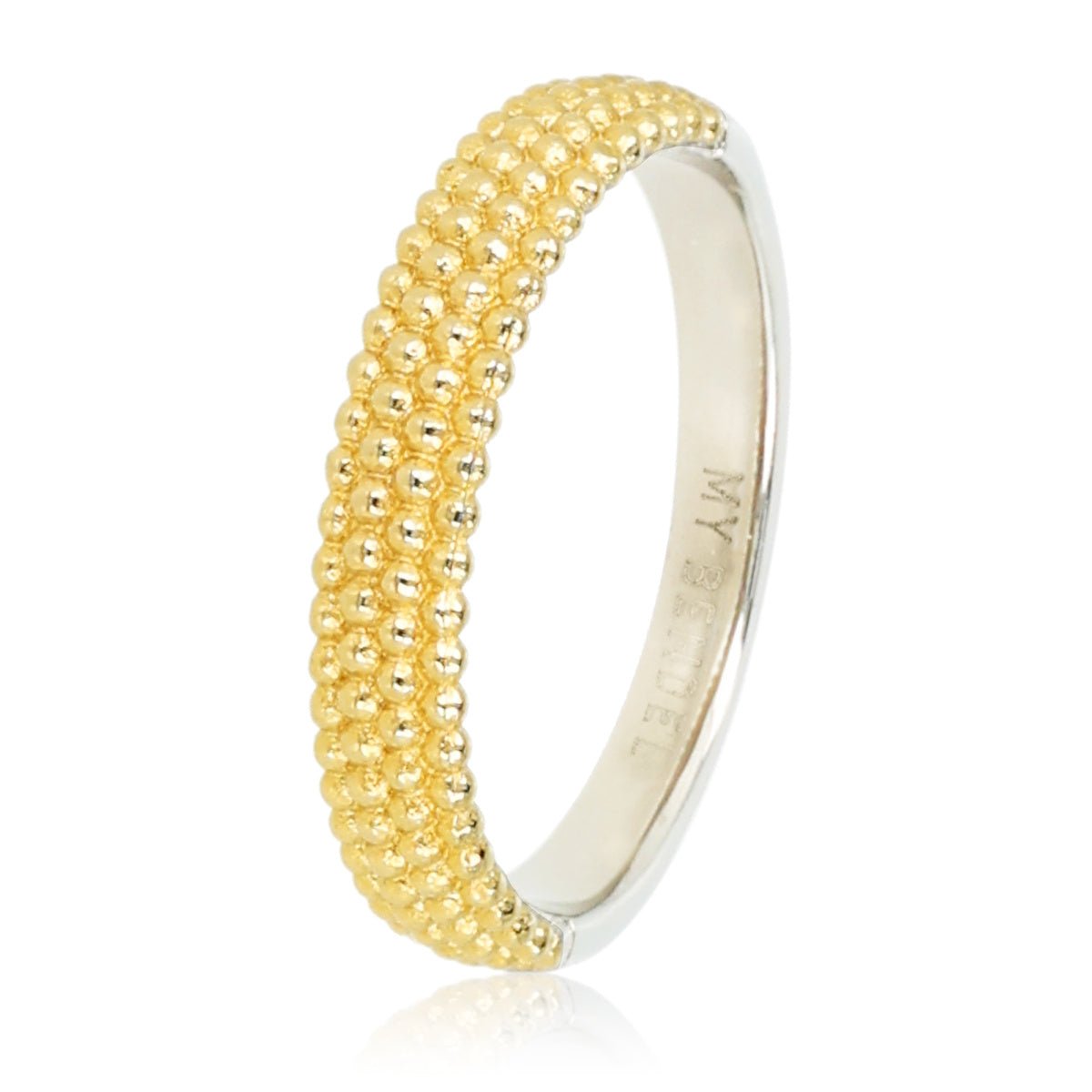 Bicolor Aanschuifring – Gouden Bolletjes - My Bendel