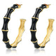 Gouden Hoops met Zwarte Bamboo Look