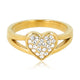 Gouden ring met zirkonia hart - My Bendel - My Bendel