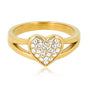 Gouden ring met zirkonia hart - My Bendel - My Bendel