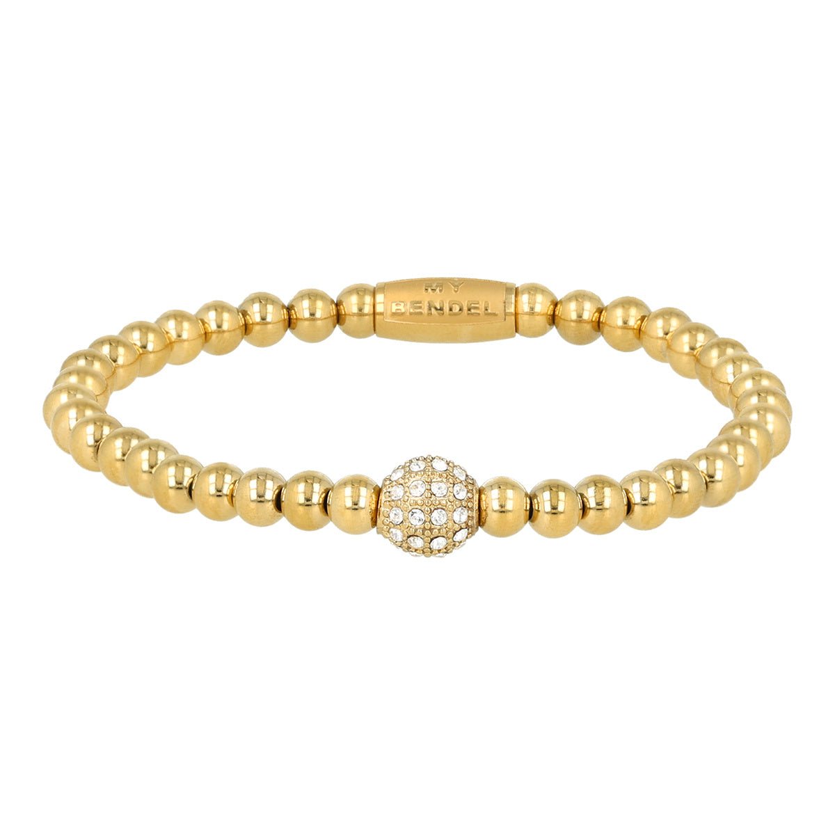 Gouden armband met zirkonia bol - My Bendel - My Bendel