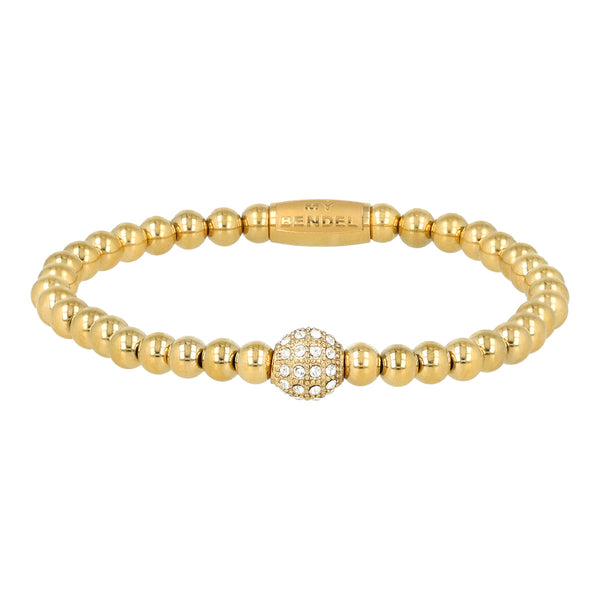 Gouden armband met zirkonia bol - My Bendel