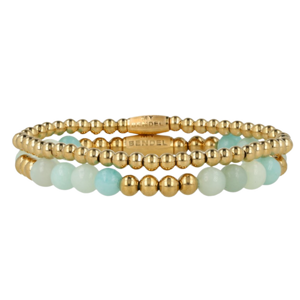 Amazonite Edelsteen Armbanden Set - Bescherming
