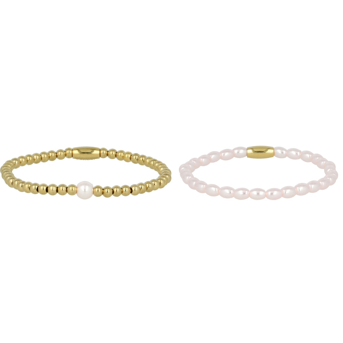 Roze Parel Armbanden Set - Liefde & Vriendschap