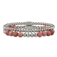 Rhodonite Bracelets Set - Emotional Balance Jewelry