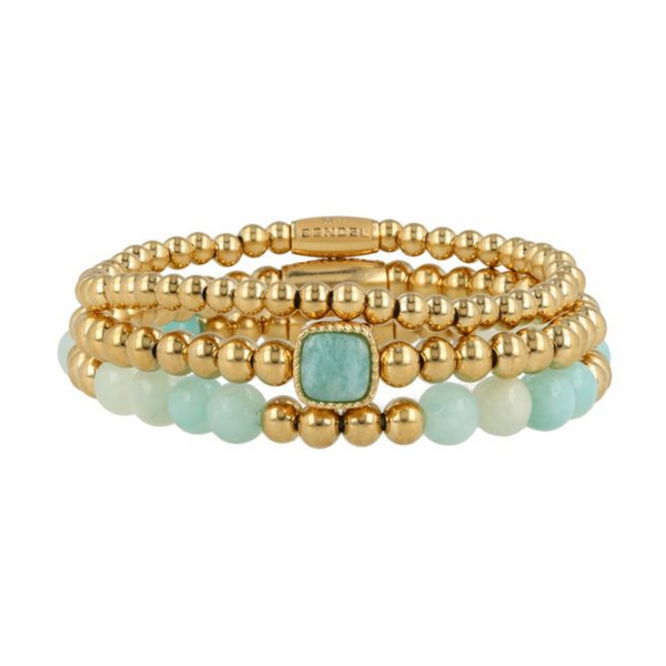 Amazonite Edelsteen Armbanden Set - Bescherming