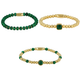 Gouden armbanden set met Malachite edelstenen