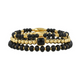 Onyx Bracelets Set - Golden Gemstone Jewelry