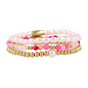 Gold Bracelet Set with Rose Stripe Agate and Pearl
