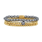 Gold Bracelet Set with Black Pearl Beads