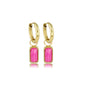 Elegante Gouden Oorringen met Rose Stripe Agate Hanger