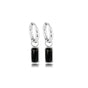 Elegante Zilveren Oorringen met Onyx Hanger