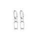 Elegante Ronde Stalen Oorring met White Aventurine Hanger