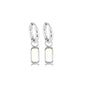 Elegante Ronde Stalen Oorring met White Aventurine Hanger