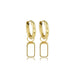 Elegante Gouden Oorringen met White Aventurine Hanger