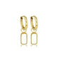 Elegante Gouden Oorringen met White Aventurine Hanger