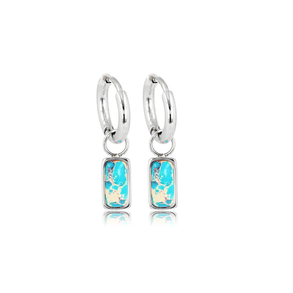 Zilveren Oorringen met Blue Howlite Elegantie