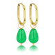 Golden Earrings with Chrysoprase Splendor
