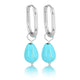 Silberne ovale & blaue Howlith-Ohrringe