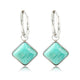 Silver Round Earring with Amazonite Pendant