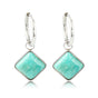 Zilveren Ronde Oorring met Amazonite Hanger