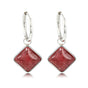 Zilveren Ronde Oorring met Red Aventurine Hanger