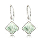 Zilveren Ronde Oorring met Jade Ruiten Hanger
