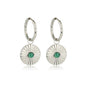 Stralende Zilveren Oorringen met Green Agate Zon