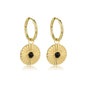 Stralende Zon Onyx Oorringen - Gouden Oorring