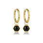 Sechseckige Onyx-Ohrringe in Gold