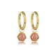 Zeshoekige Rhodonite Gouden Oorringen