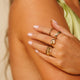 Golden ring with little flowers - elegant and timeless jewelry