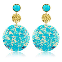 Radiant Earrings with Imperial Jasper and Moon Charm