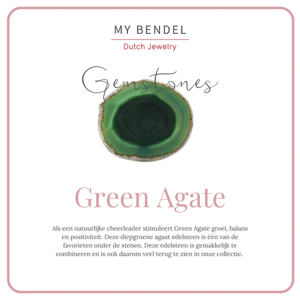 Radiant Golden Earrings with Green Agate Touch
