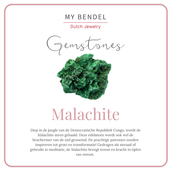 Goudkleurige Oorbellen met Malachite Edelsteen Hanger