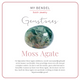 Gouden Schakelarmband met Moss Agate kralen
