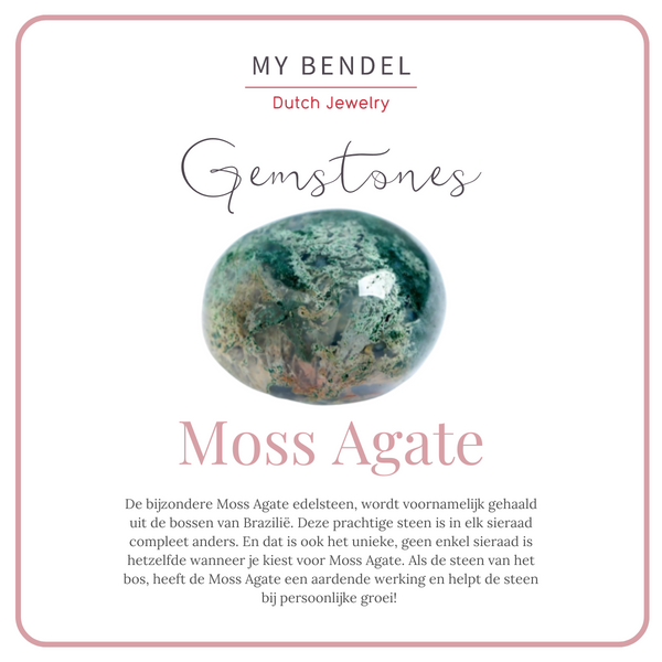 Gouden Zegelring met Donkergroene Moss Agate Edelsteen