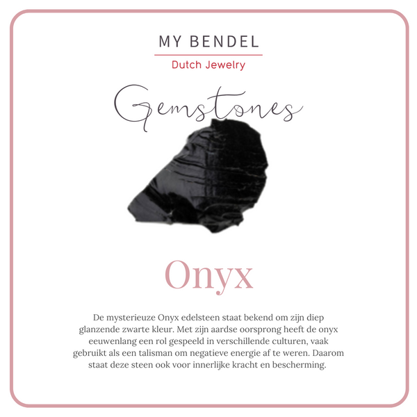 Klassieke Gouden Oorbellen met Onyx Hanger