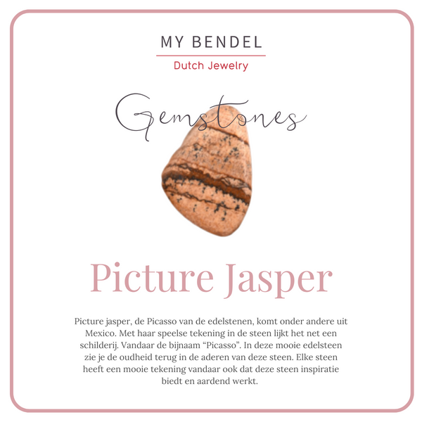 Gouden zegelring - Picture Jasper edelsteen - Klassiek design