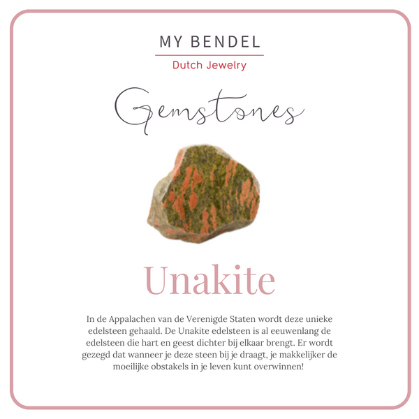 Gouden ring met Unakite - unieke edelsteen - innerlijke rust